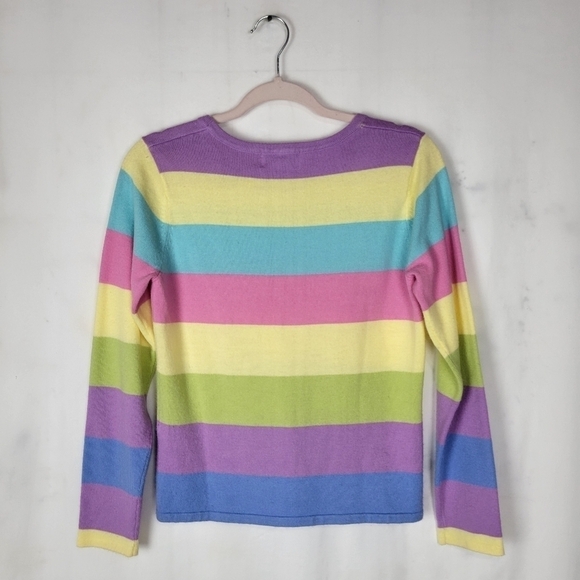 Vintage Chadwick's Colorful Pastel Striped Crewneck Pullover Sweater - Picture 2 of 5